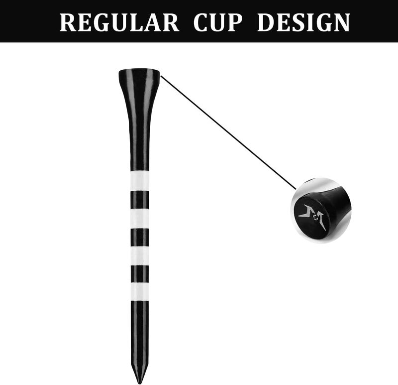 MAZEL Natural Wood/Bamboo Golf Tees 2 3/4 Inch & 3 1/4 Inch,Pack 50 or 120,Reduce Friction & Side Spin,More Stable Golf Tees - Image 5